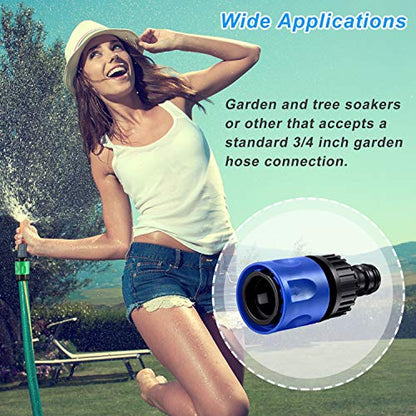 Hotop 16 Pcs Garden Hose Quick Connector, 3/4 Inch Fittings, Blue Black | Male Female Fittings, 10 Rubber Gaskets, Plastic Adapters for Garden Watering, Car Wash, Leak-Proof, Tool-Free Install - color: Blue, Black