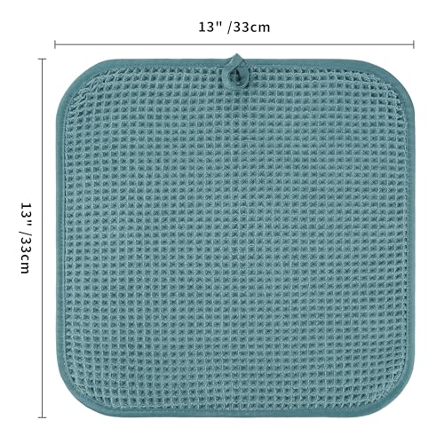 Microfiber Waffle Face Towels, 2 Pieces, Soft, Absorbent, Fast Drying, Lint Free 430 GSM (Green) - color: Green