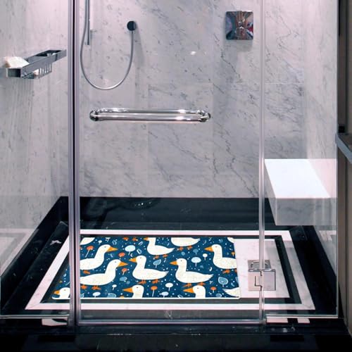 Baby Bath Mat Non Slip 26.8"x15.1" Bathtub Mat for Baby Eco Friendly Durable Bath Mat for Tub Non Slip Kids Tub Mat with Suction Cups, Geese Pattern - color: Multi 6