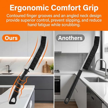 4Pcs Hard Bristle Crevice Cleaning Brush Grout Scrub Brushes Multifunctional Small Cleaning Tool House Deep Cleaninng Supplies for Bathroom Shower Kitchen Tile Window Narrow Spaces Sink Home Essential