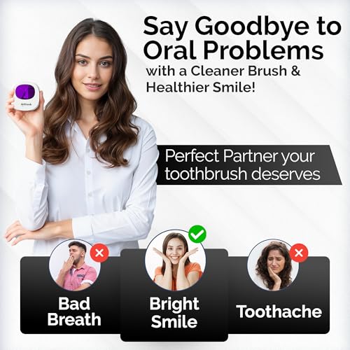 Portable UV Toothbrush Sanitizer Holder & Cleaner with UV Light & Magnetic Mounting - Rechargeable Toothbrush Sanitizer for Travel Cover, Wall Mounted UV Tooth Brush Sanitizer Holder Fits Most Brushes - color: White