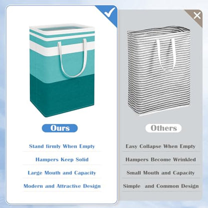 BlissTotes 3-Pack Laundry Basket, Collapsible Laundry Hamper, Green, 88L | Laundry Clothes Hamper, Hampers for Bedroom, Freestanding Hamper with Handles, Clothes Laundry Basket - color: Green, size: 88L