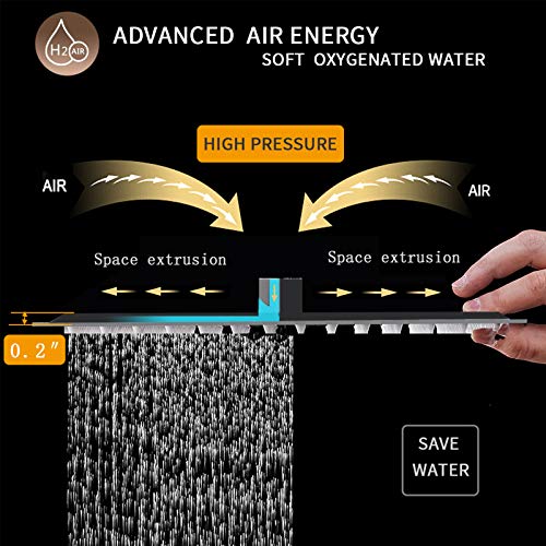 10 In Rain Shower Head High Pressure Rainfall Shower Head Matte Black | Square Rain Bathroom Showerhead, High Flow, Large Stainless Steel, Ceiling Mounted, Wall Mounted, Waterfall Full Body - color: Black, size: 10 Inch