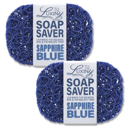 Soap Savers for Bar Soap, American Made by Luxiny, Lifts Soap in Soap Dishes & Shower Soap Holders -Handmade Soap Lasts Longer - Made from Plant Based Materials, 2 PK (Sapphire Royal Blue) - color: Sapphire Blue - 2 Pack