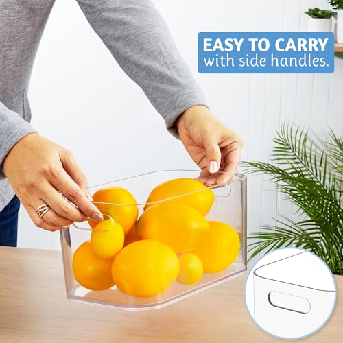 STORi Bliss 10" x 6" Open Clear Pantry Organizer Bin, Plastic Containers with Handle for Kitchen, Fridge, Cabinet, Closet, Bathrom, Undersink Storage Made in USA - style: Set of 1