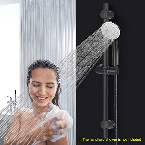 NearMoon Shower Slide Bar with Height/Angle Adjustable Handheld Shower Holder, Bathroom SUS 304 Stainless Steel Shower Head Holder for Bath (Screw Mounted, Matte Black) - color: Matte Black, style: Screw Mounted