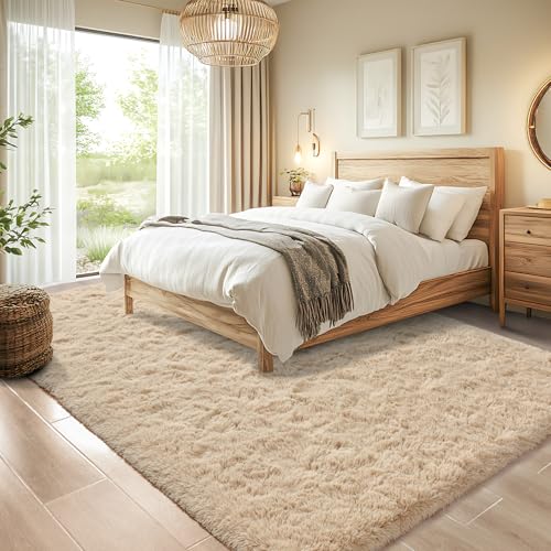 Chicrug Soft Area Rugs for Bedroom Living Room Plush Fluffy Rug 3x5 Feet, Shag Furry Area Rug Carpet Non Shedding for Nursery Children Kids Girls Room Home Decorative, Camel | Shag Furry Area Rug Carpet Non Shedding for Nursery Children Kids Girls Room Ho
