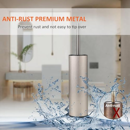 Toilet Brush and Holder Set Premium Material Toilet Bowl Cleaner Free Standing Toilet Bowl Brush and Holder 1pack Brushed Nickel - color: Brushed Nickel