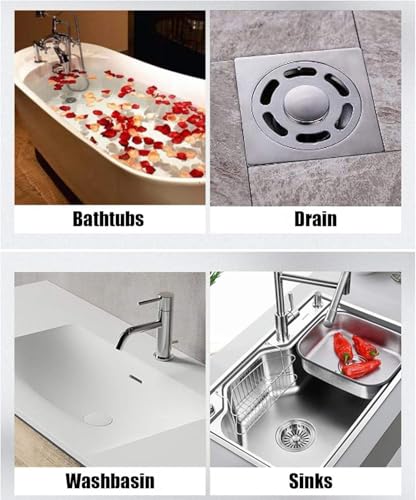 25 PCS Disposable Shower Drain Hair Catcher with Scrapper, 3.94 Inches Square Drain Hair Catcher Stickers for Bath & Kitchen, Hair Catcher Shower Drains Cover for Human, Pet Hair, Bathtub & Laundry - size: Square - 25 Packs Mesh