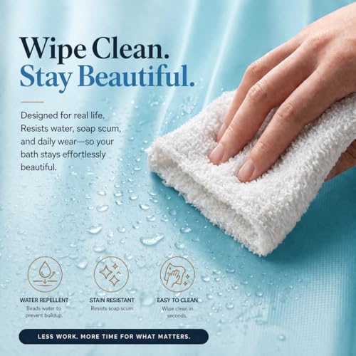 EHZNZIE Aqua Shower Curtain Liner 72x72, PEVA Waterproof Bath Curtain, No Chemical Smell, 3 Weighted Magnets, Durable with Rustproof Metal Grommets - color: Aqua, size: 72"W x 72"L (Pack of 1)