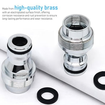 1pcs Brass Faucet Tap Quick Connector Adapter Kit,16mm Female Thread x 1mm Pitch Connector,Universal Faucet Adapter for Washing Machine And Pressure Washer(Silver) - size: 16mm Female Thread x 1mm
