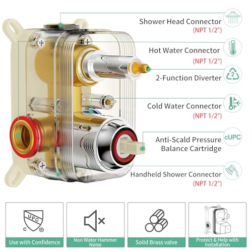 SR SUN RISE Shower Faucet - 10 Inch Multifunctional High Pressure Shower Head System with Handheld Shower Head Fixtures - Valve Included - Polished Chrome - color: Polished Chrome, size: 10 Inch