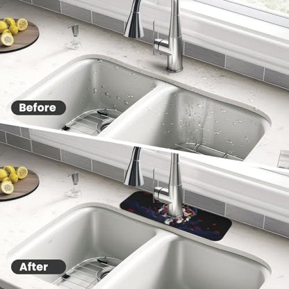 Dreamcatcher Rose Flowers Kitchen sink faucet pad, strong water absorption, anti slip, easy to clean, very suitable for splash and drip prevention, suitable for kitchens and bathrooms - color: Dreamcatcher Rose Flowers