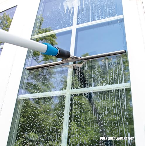 Unger Connect and Clean 16” Performance Window and Glass Cleaning Squeegee with Replacement Rubber, Cleaning Supplies, Heavy Duty Household Cleaner Tools with Streak-Free Results - size: 16 Inch (Pack of 1), style: 16” Performance Grip Squeegee