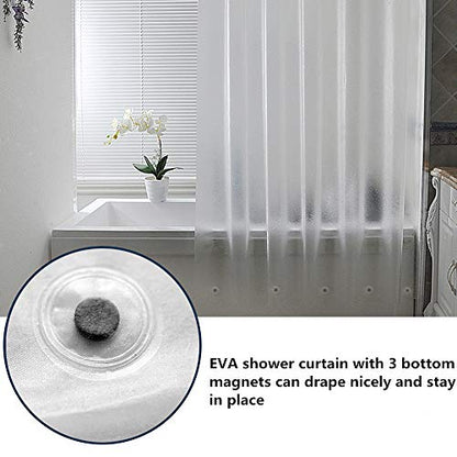 AooHome Shower Stall Curtain Liner for Small Size 54x72 Inch, 8G Eva RV Shower Curtain Frosted Pattern, Narrow Standing Single Water Repellent Shower Liner, Semi Transparent - color: Pure Translucent, size: 54"W x 72"L (Pack of 1)