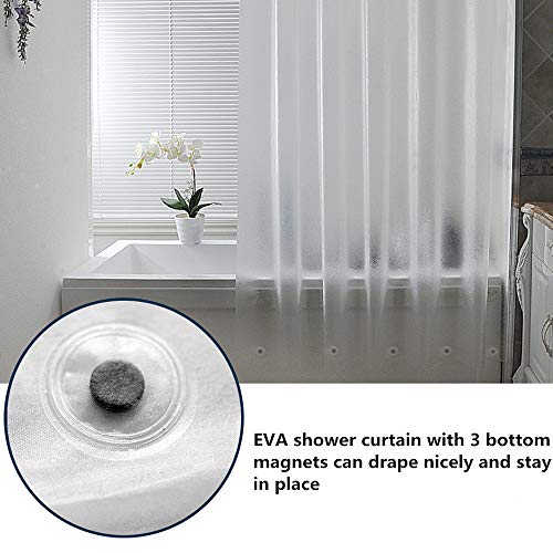 AooHome Shower Stall Curtain Liner for Small Size 54x72 Inch, 8G Eva RV Shower Curtain Frosted Pattern, Narrow Standing Single Water Repellent Shower Liner, Semi Transparent - color: Pure Translucent, size: 54"W x 72"L (Pack of 1)