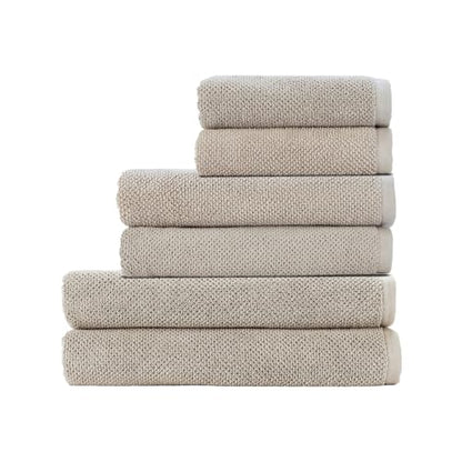 Christy Brixton 6 Piece Towel Set | Pebble Beige | 100% Cotton | Ultra Soft | Super Absorbent | 600GSM | 2 Bath Sheets 2 Bath Towels 2 Hand Towels - color: Pebble, size: 2 Hand 2 Bath 2 Bath Sheet Set