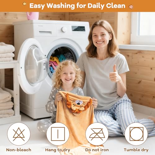 12 PCS Baby Bath Towels Set, Baby Towels for Newborn Bath Essentials | Ultra Soft Cozy, Thick & Absorbent, Cute Animal Hooded, 4 PCS Baby Towels & 8 PCS Washcloths, for Infants, Toddlers Boy Girl