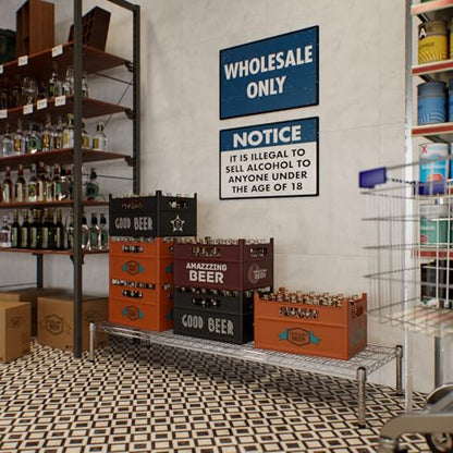 18" Deep x 60" Wide x 8" Height Wire Shelving Kit | 1-Tier | NSF Commercial Storage Rack Unit - size: 18" Deep x 60" Wide