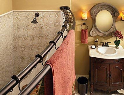 Double Glide Shower Rings Hooks 12 Count Oil Rubbed Bronze RUSTPROOF Stainless Steel Shower Curtian Rings Hooks