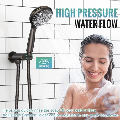 SR SUN RISE Shower Faucet - 12 Inch Multifunctional High Pressure Shower Head System with Handheld Shower Head Fixtures - Valve Included - Oil Rubbed Bronze - color: Oil Rubbed Bronze, size: 12 Inch