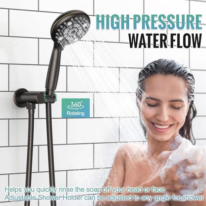 SR SUN RISE Shower Faucet - 12 Inch Multifunctional High Pressure Shower Head System with Handheld Shower Head Fixtures - Valve Included - Oil Rubbed Bronze - color: Oil Rubbed Bronze, size: 12 Inch