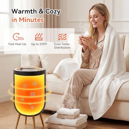 Towel Warmer Black Bath Towel Warmers for Bathroom – Adjustable Timer, Ambient Light, Relaxation Mode, Auto Shut Off & Safety Lock – Fits Two 40"x70" Towels, Bathrobes, Blankets