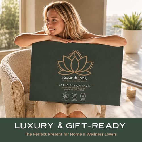 Stone Bath Mat, Diatomaceous, Quick Dry - Lotus Fusion 2-Pack | Non-Slip, Stone Bath Mats for Bathroom, Diatomite, 23.6"x15.4" (Set of 2) - color: Lotus Fusion 2-pack