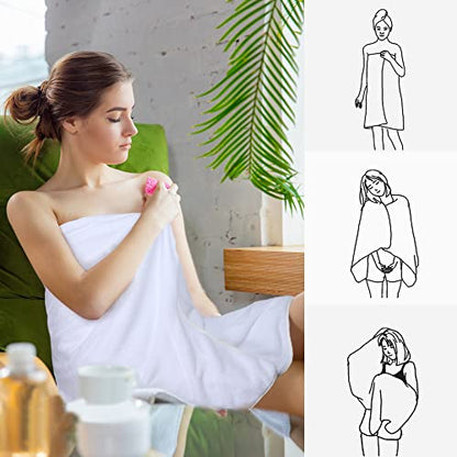 Microfiber Bath Towel 30x60inch 2 Pack Extra Large Bathroom Towels,Ultra Absorbent Shower Towel Set,Quick Dry Soft Bath Sheets for Spa, Swimming, Pool- White | Large absorbent bath towel for shower, spa, swimming, pool. Soft quick dry microfiber, 30x60 in