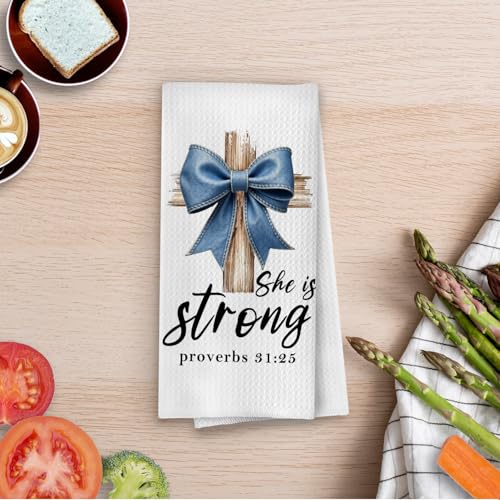 Coquette Christian Kitchen Towels - Bible Coquette Decorative Waffle Weave Dish Towels, Christian Gifts Hand Tea Towel, 16×24 Inches - color: Christian- 05