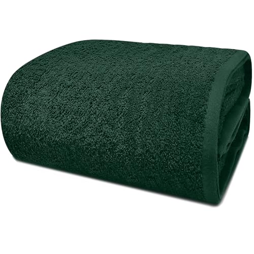 DAN RIVER Pack of 1 Bath Sheet 40x80 Inches, Oversized Bath Towels Extra Large, Organic Cotton Towels for Bathroom - Hunter Green - color: Huntergreen