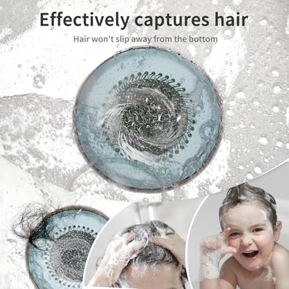 TRAPMATE Reversible Bathtub Drain Hair Catcher, Prevent Clogging Shower Drain Cover, Patend 304 Stainless Steel Drain Strainer for Regular & Pop-up Drain (Teal) - color: Teal Blue
