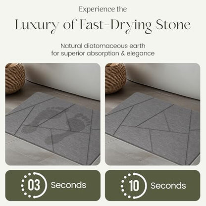 Quick Dry Shower Stone Bath Mat, Super Absorbent & Non-Slip 24 x 16 Inch Diatomaceous Earth Mat, Durable & Easy to Clean Diatomite Bath Mat for Bathroom Floor/Kitchen (River Silt) - color: River Silt