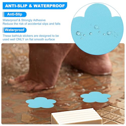 PATIKIL Bathtub Non Slip Stickers 3.4 x 3.4 Inch, 6 Pack Star Safety Shower Floor Anti Slip Stickers with Adhesive Decals Scraper for Bath Tub Shower Floor Stair, Black