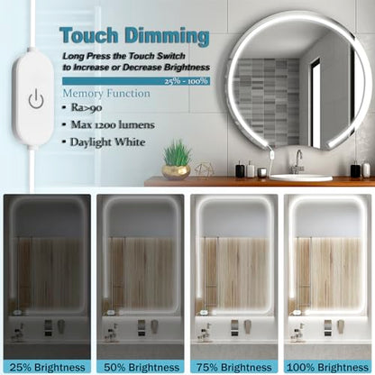LED Vanity Mirror Lights, Hollywood Style Makeup Lighting, 10FT/6000K/Dimmable/12V Adapter/Self-Adhesive Strip Lights for Mirror, Lighting for Makeup Vanity Table & Bathroom Mirror - size: 10FT Vaniyt Light strip