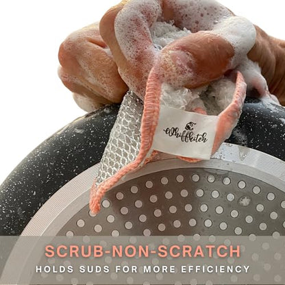 Scrubbing Dishcloths 2ply Mesh Scrub Reusable Dishrag 6pk 6x7in | 2-Sided Bamboo-Rayon Kitchen Cloth + Silver Mesh, Non-Scratch, Thin, Ultra-Light, Durable, Fast-Drying, Odorless, Washable - color: Modern Pastels, size: 6" x 7" -6 Pack