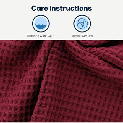 Stoneberry Home® 6-Piece Waffle Towel Set Cotton Burgundy - color: Burgundy