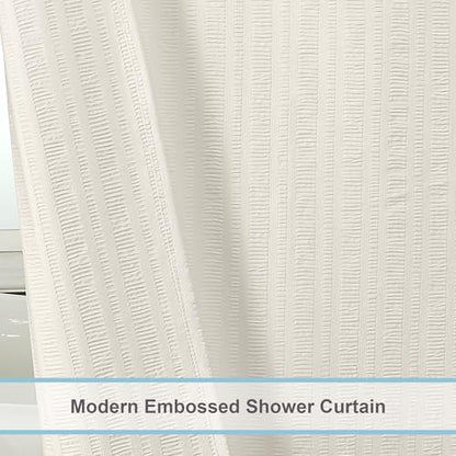 Aiyufeng Cream Stall Fabric Shower Curtain - Soft & Lightweight Small Shower Curtain with Texture for Narrow Stall Size, Machine Washable - 36x72, Cream - color: Cream, size: 36"W x 72"L (Pack of 1)