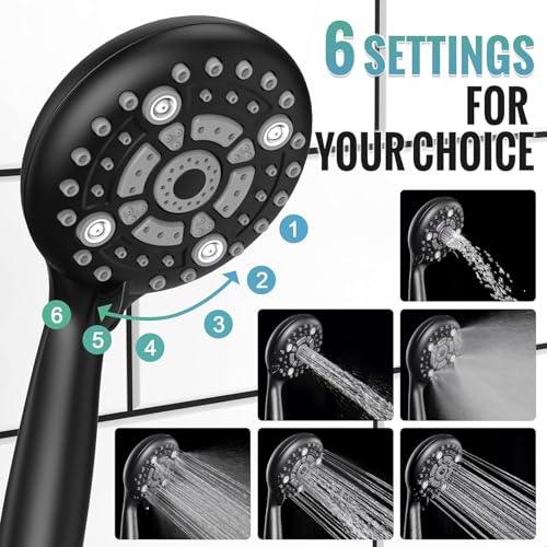 SR SUN RISE Shower Faucet - 12 Inch Multifunctional High Pressure Shower Head System with Handheld Shower Head Fixtures - Valve Included - Matte Black - color: Matte Black, size: 12 Inch