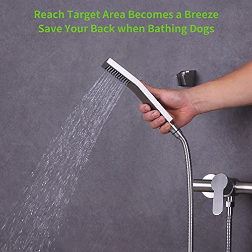 Angle Simple Brushed Nickel Flexible Shower Hose 59 Inches, 1/2" IPS | Stainless Steel Replacement Handheld Shower Head Hose, No Tangles - color: Brushed Steel, size: 59 Inch