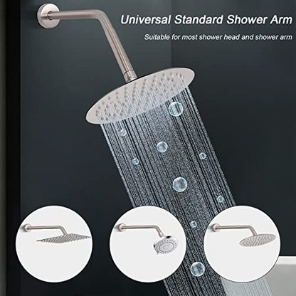 Shower Head Extension Arm, Shower Extender Water Outlet- Lowers Existing, Shower Pipe Extension for Bathroom, Made of Solid Metal Stainless Steel(4 Inch, Brushed Nickel) - color: Brushed Nickel, style: 4 Inch