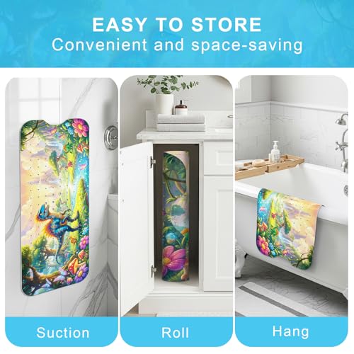 Upgrade Cartoon Baby Bath Mat Non Slip - 40"x16" Extra Long Bathtub Mat for Baby Eco Friendly Durable Bath Mat for Tub Non Slip Kids Tub Mat with Suction Cups, Machine Washable and No Fading, Dinosaur - color: G-dinosaur-3