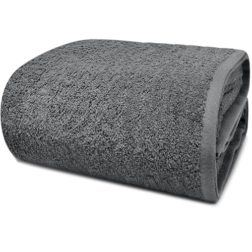 DAN RIVER Pack of 1 Oversized Bath Sheet, 40 x 80 Inches, Grey | 100% Cotton Jumbo Bath Towel with Extra Large Coverage, Lightweight Feel, Super Soft & Quick Dry - color: Grey, size: 40x80" Oversized Bath Sheet
