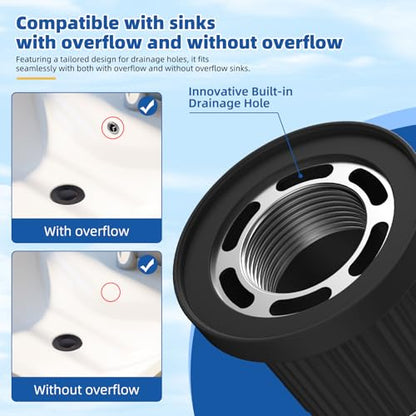 Hibbent Metal Bathroom Sink Drain & Stopper Fit with or Without Overflow | Universal Drain Stopper with Detachable Stainless Steel Strainer Basket for Lavatory Vanity Vessel Sink, Oil Rubbed Bronze - color: Oil-rubbed Bronze