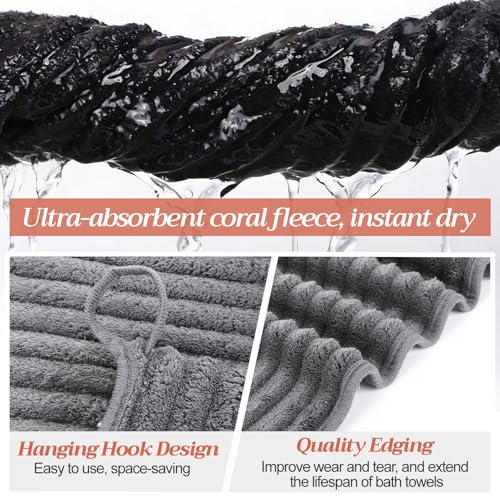 4 Pcs Extra Large Bath Towel 40x80'',Neutral Earth Styles - color: Neutral Earth Styles