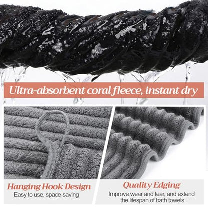 4 Pcs Extra Large Bath Towel 40x80'',Neutral Earth Styles - color: Neutral Earth Styles