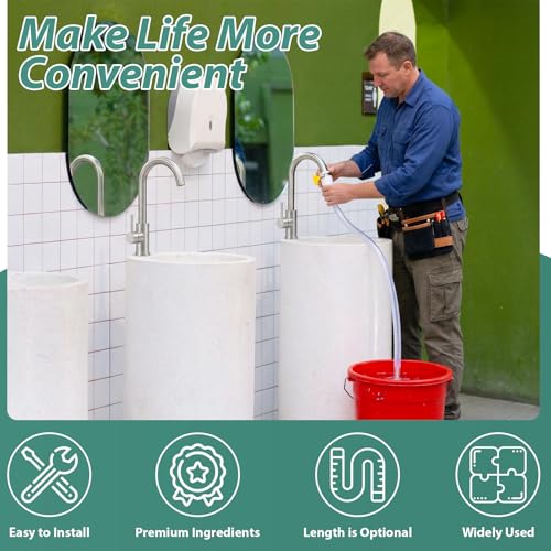 6.5 FT Faucet Hose Adapter for Sink, Transparent PVC Tube with Adjustable Faucet Connector and Hose Clamp Portable Water Transfer Accessories for Sink, Bucket, Garden, Pet Bathing - size: 6.5 FT-Clear