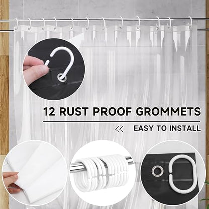 White Waterproof Fabric Shower Curtain Liner 72"x72"with PEVA Shower Curtain Liner with Rustproof Grommets and 3 Magnets - Soft Hotel Quality Cloth Shower Liner, Light-Weight Standard Size - color: White, size: 72"W x 72"L (Pack of 1)
