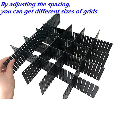 8pcs DIY Plastic Drawer Organizer Adjustable Drawer Dividers for Home Tidy Closet, Socks, Underwear, Office School Supplies, Kitchen Utensil Tools (Black) - color: Black