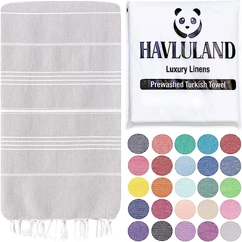 Turkish Beach Towel, Oversized 40" x 72", 100% Cotton- Light Grey | Quick Dry, Sand Resistant, Reversible, Machine Washable, Lightweight Peshtemal Towel for Beach, Pool, Travel & Spa - color: Light Grey